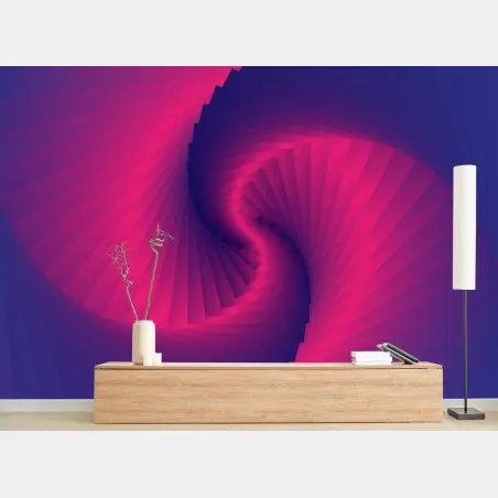 Papier peint spirale hypnotique en dégradé violet et magenta – Wallnifity®