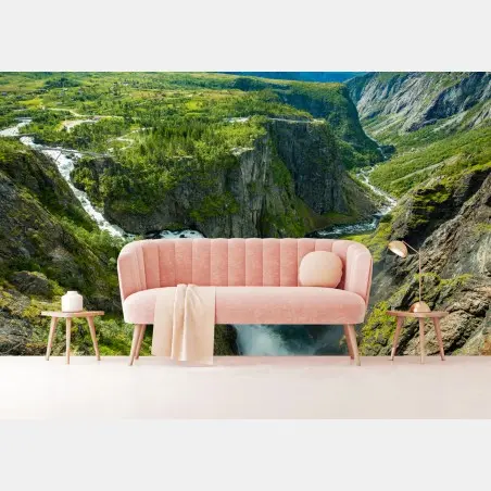 Papier peint cascade majestueuse de Vøringfossen, Norvège – Wallnifity®