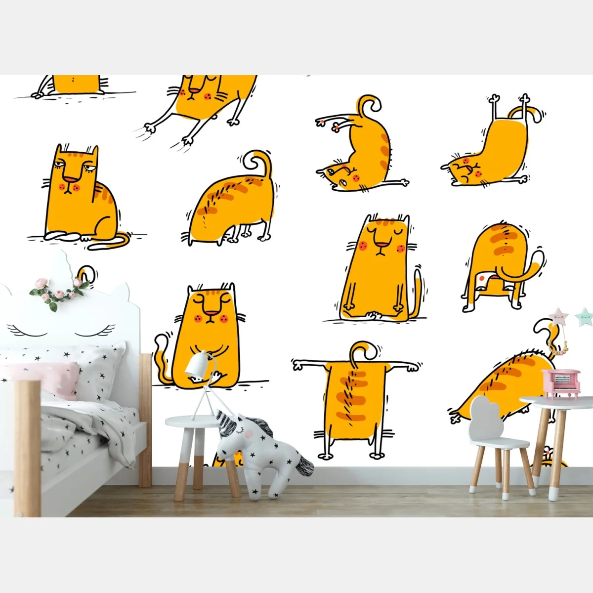 Papier peint collection de chats espiègles en poses humoristiques – Wallnifity® Papier peint collection de chats espiègles en poses humoristiques – Wallnifity®