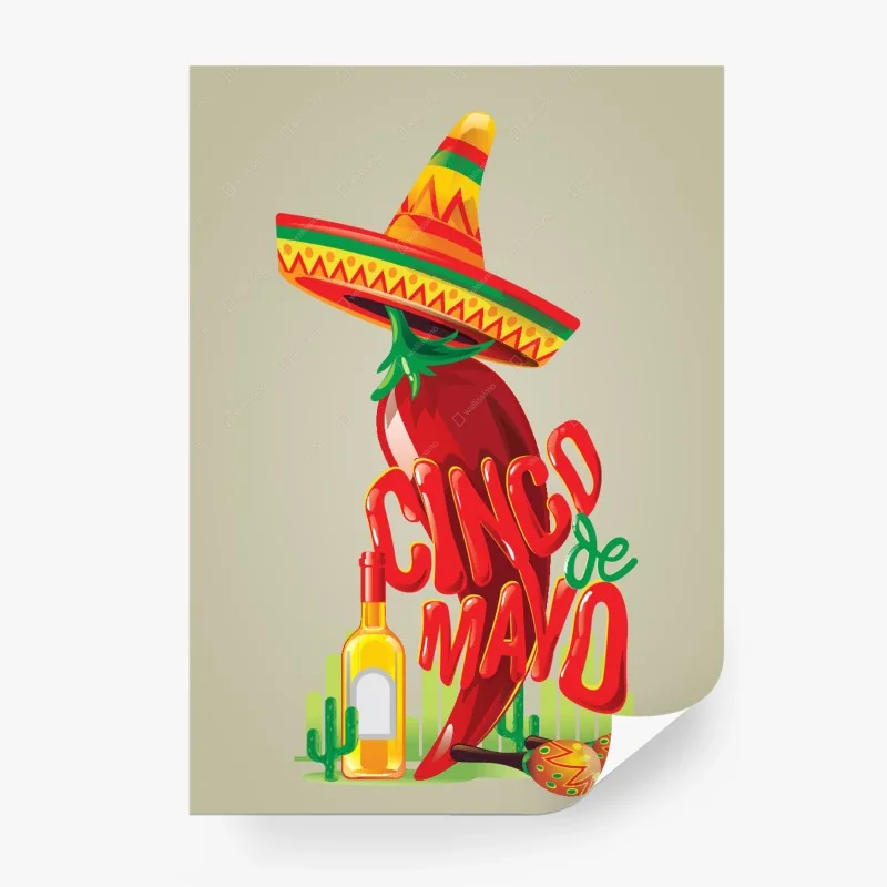 Papier peint piment festif au sombrero coloré – Wallnifity® Papier peint piment festif au sombrero coloré – Wallnifity®