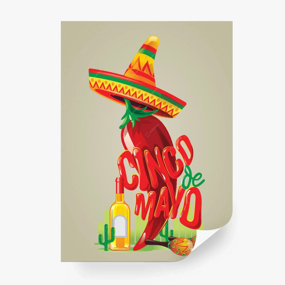 Papier peint piment festif au sombrero coloré – Wallnifity® Papier peint piment festif au sombrero coloré – Wallnifity®