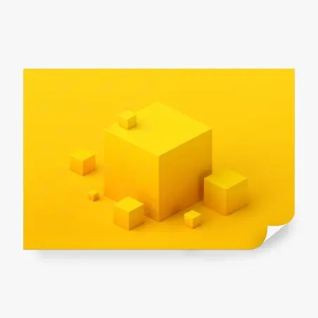 Papier peint composition géométrique jaune minimaliste – Wallnifity®