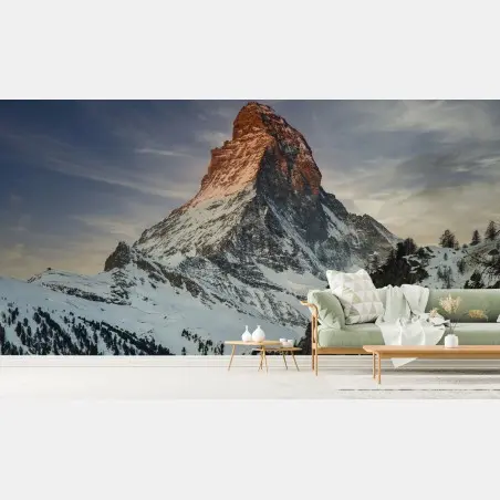Papier peint montagne éternelle : Mont Cervin au crépuscule – Wallnifity®