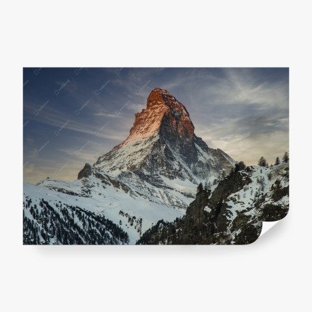 Papier peint montagne éternelle : Mont Cervin au crépuscule – Wallnifity®