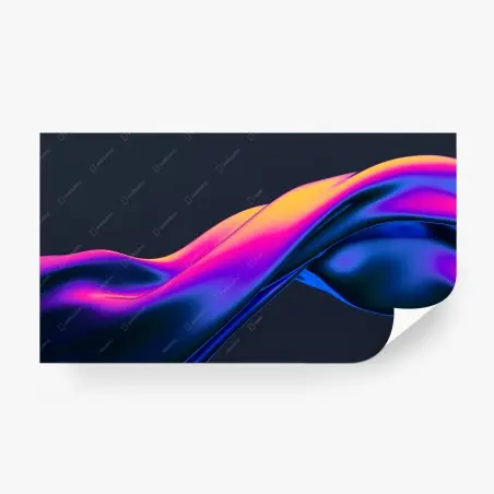 Papier peint vagues abstraites néon aux reflets métalliques – Wallnifity®