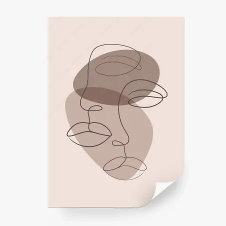 Papier peint visages en un trait minimalistes – Wallnifity®