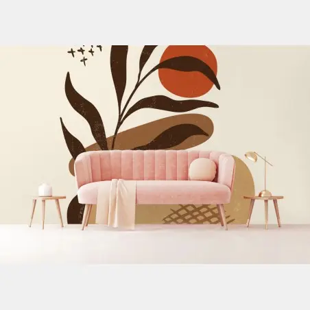 Papier peint composition botanique bohème minimaliste – Wallnifity®