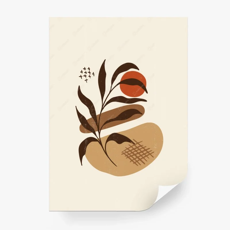 Papier peint composition botanique bohème minimaliste – Wallnifity®