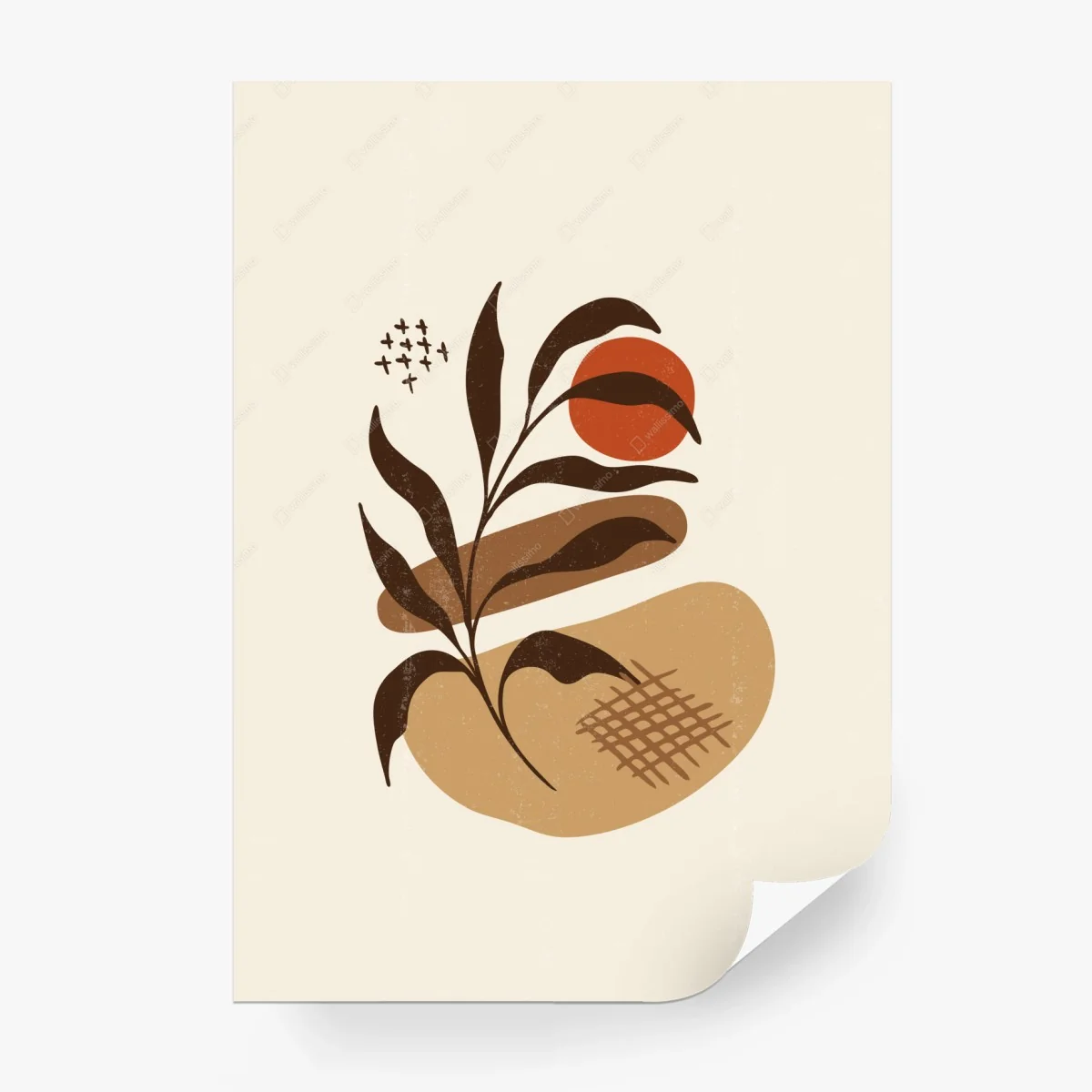 Papier peint composition botanique bohème minimaliste – Wallnifity®