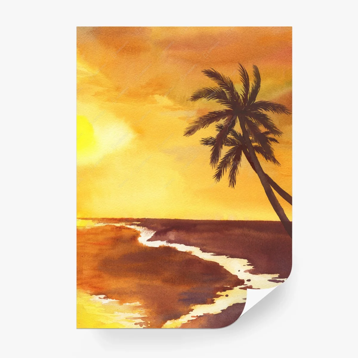 Papier peint coucher de soleil tropical au bord de la mer – Wallnifity® Papier peint coucher de soleil tropical au bord de la mer – Wallnifity®
