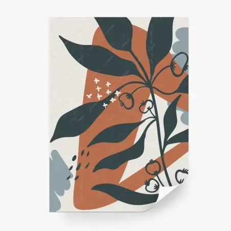 Papier peint composition botanique minimaliste abstraite – Wallnifity®