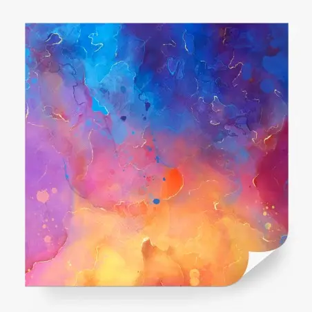 Papier peint abstraction colorée aux reflets dorés – Wallnifity®