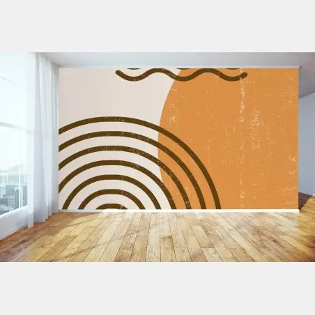 Papier peint soleil géométrique minimaliste boho – Wallnifity®