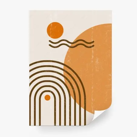 Papier peint soleil géométrique minimaliste boho – Wallnifity®