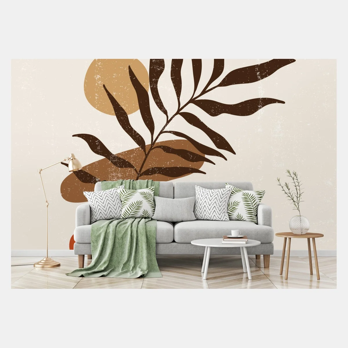 Papier peint composition botanique minimaliste en tons terre – Wallnifity® Papier peint composition botanique minimaliste en tons terre – Wallnifity®
