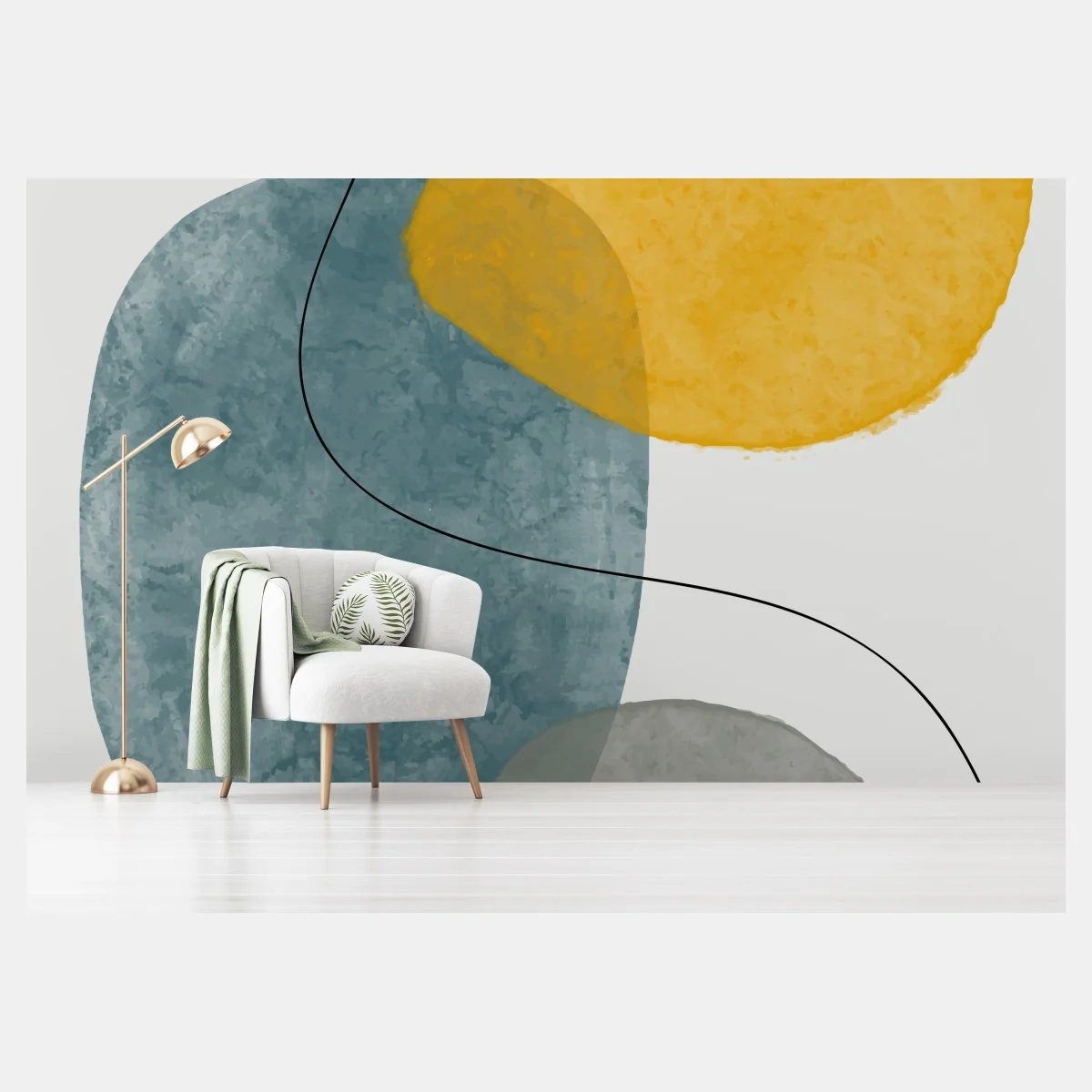 Papier peint composition organique en aquarelle – Wallnifity® Papier peint composition organique en aquarelle – Wallnifity®