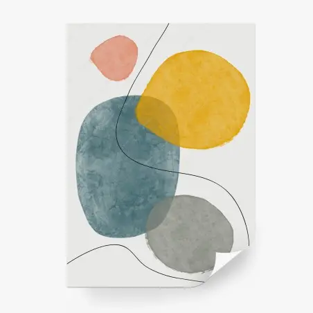 Papier peint composition organique en aquarelle – Wallnifity®
