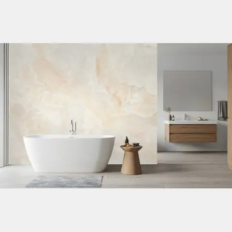 Papier peint marbre onyx crème naturel et élégant – Wallnifity®