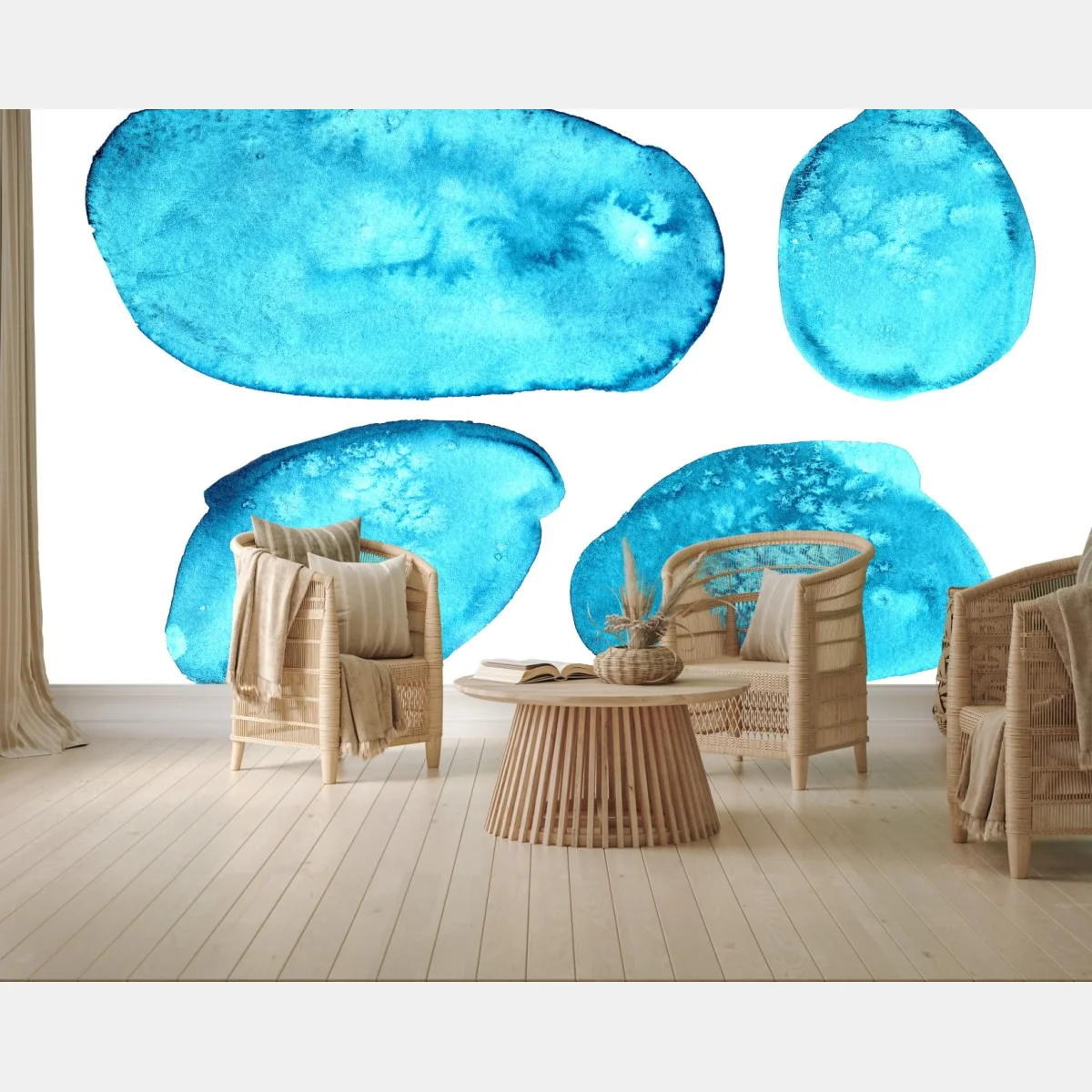 Papier peint composition aquarelle bleue minimaliste – Wallnifity® Papier peint composition aquarelle bleue minimaliste – Wallnifity®