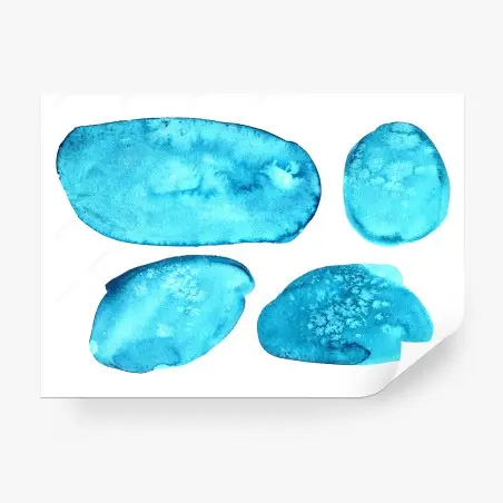 Papier peint composition aquarelle bleue minimaliste – Wallnifity®
