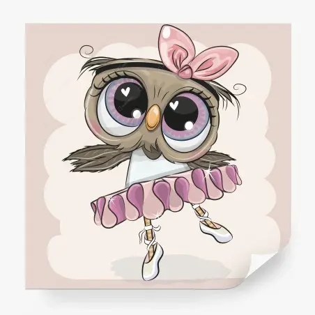 Papier peint chouette ballerine aux grands yeux – Wallnifity®