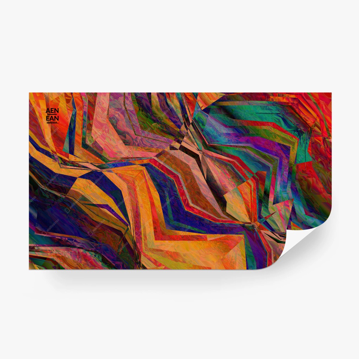 Papier peint abstraction géométrique colorée pour intérieur contemporain – Wallnifity®