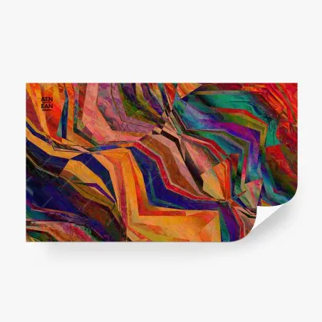 Papier peint abstraction géométrique colorée pour intérieur contemporain – Wallnifity®