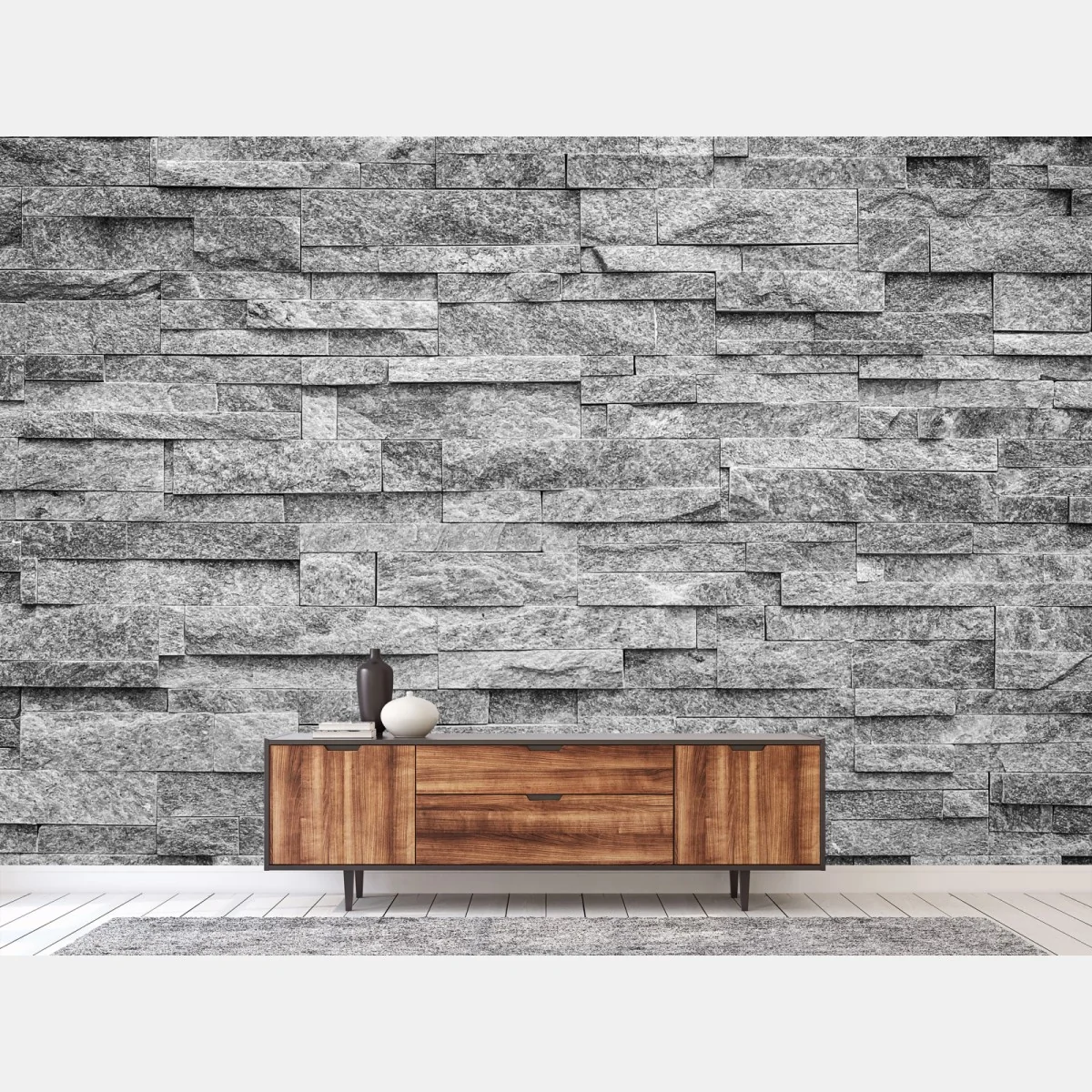 Papier peint mur en pierre grise texturée – Wallnifity® Papier peint mur en pierre grise texturée – Wallnifity®