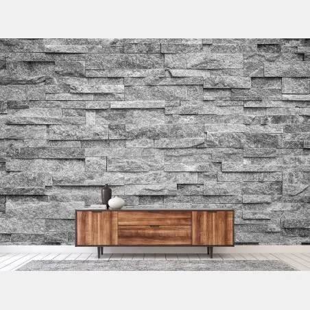 Papier peint mur en pierre grise texturée – Wallnifity®