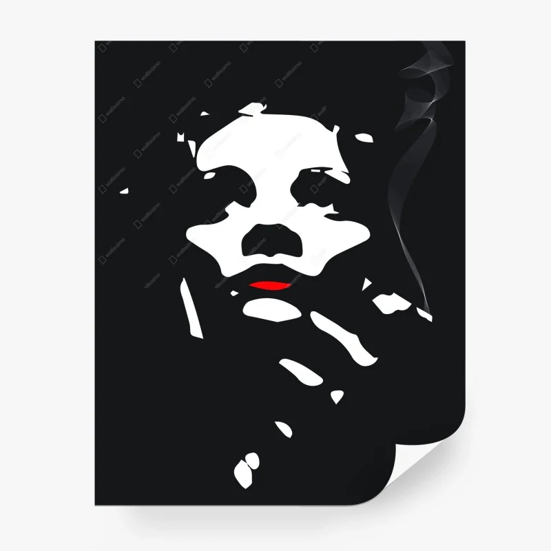 Papier peint visage minimaliste noir et blanc aux lèvres rouges – Wallnifity® Papier peint visage minimaliste noir et blanc aux lèvres rouges – Wallnifity®
