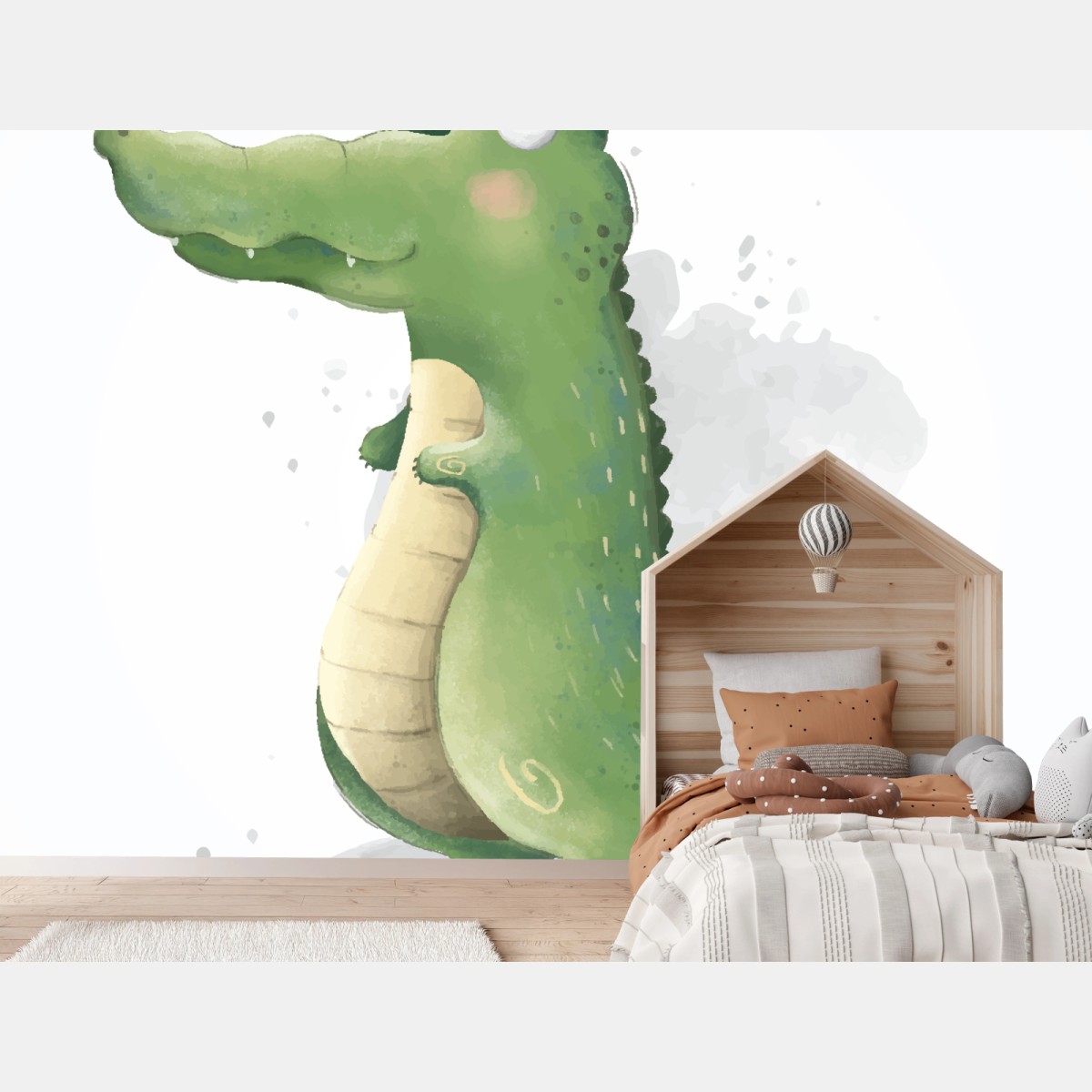 Papier peint crocodile au jardin des champignons – Wallnifity®