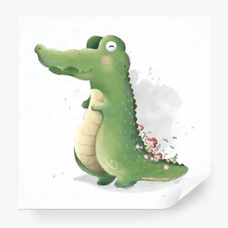 Papier peint crocodile au jardin des champignons – Wallnifity®