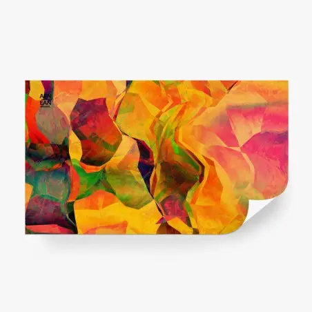 Papier peint composition abstraite aux couleurs chaudes – Wallnifity®