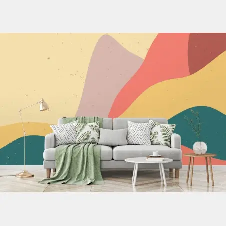 Papier peint paysage montagne abstrait d'inspiration japonaise – Wallnifity®