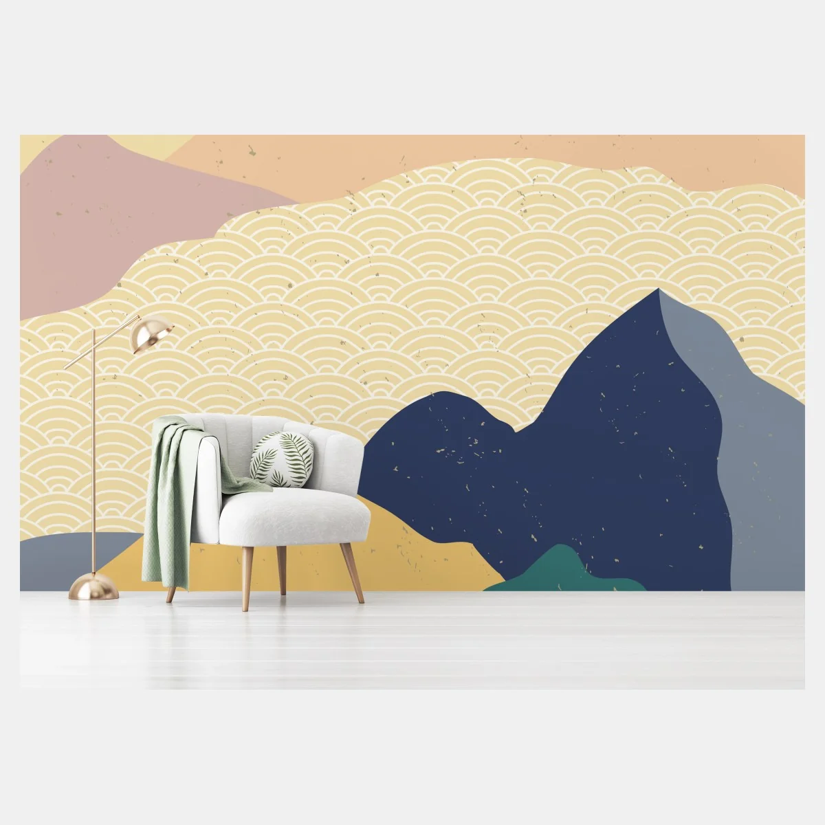 Papier peint paysage montagnard abstrait d'inspiration japonaise – Wallnifity® Papier peint paysage montagnard abstrait d'inspiration japonaise – Wallnifity®