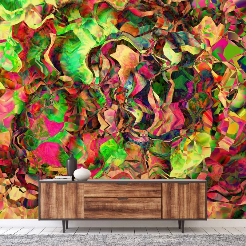 Papier peint explosion psychédélique en mosaïque kaléidoscopique – Wallnifity® Papier peint explosion psychédélique en mosaïque kaléidoscopique – Wallnifity®