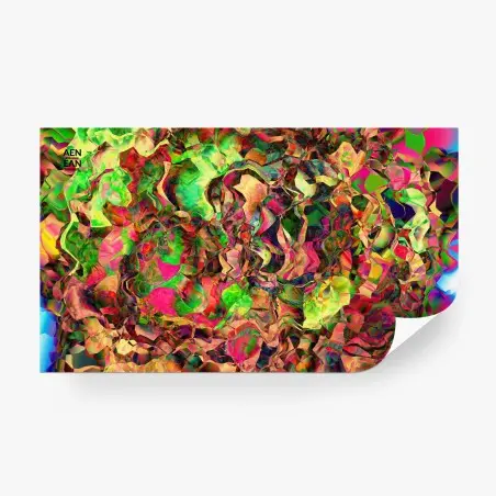 Papier peint explosion psychédélique en mosaïque kaléidoscopique – Wallnifity®
