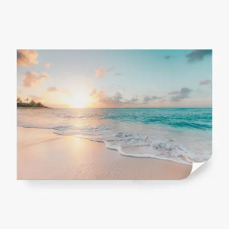 Papier peint coucher de soleil tropical sur la plage – Wallnifity®