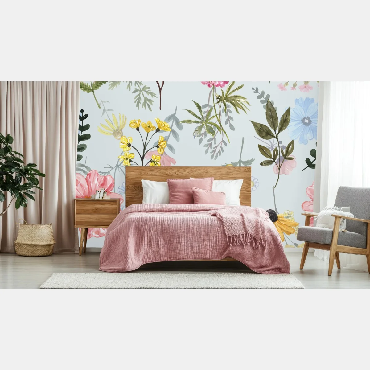 Papier peint motif floral aquarelle pastel – Wallnifity® Papier peint motif floral aquarelle pastel – Wallnifity®