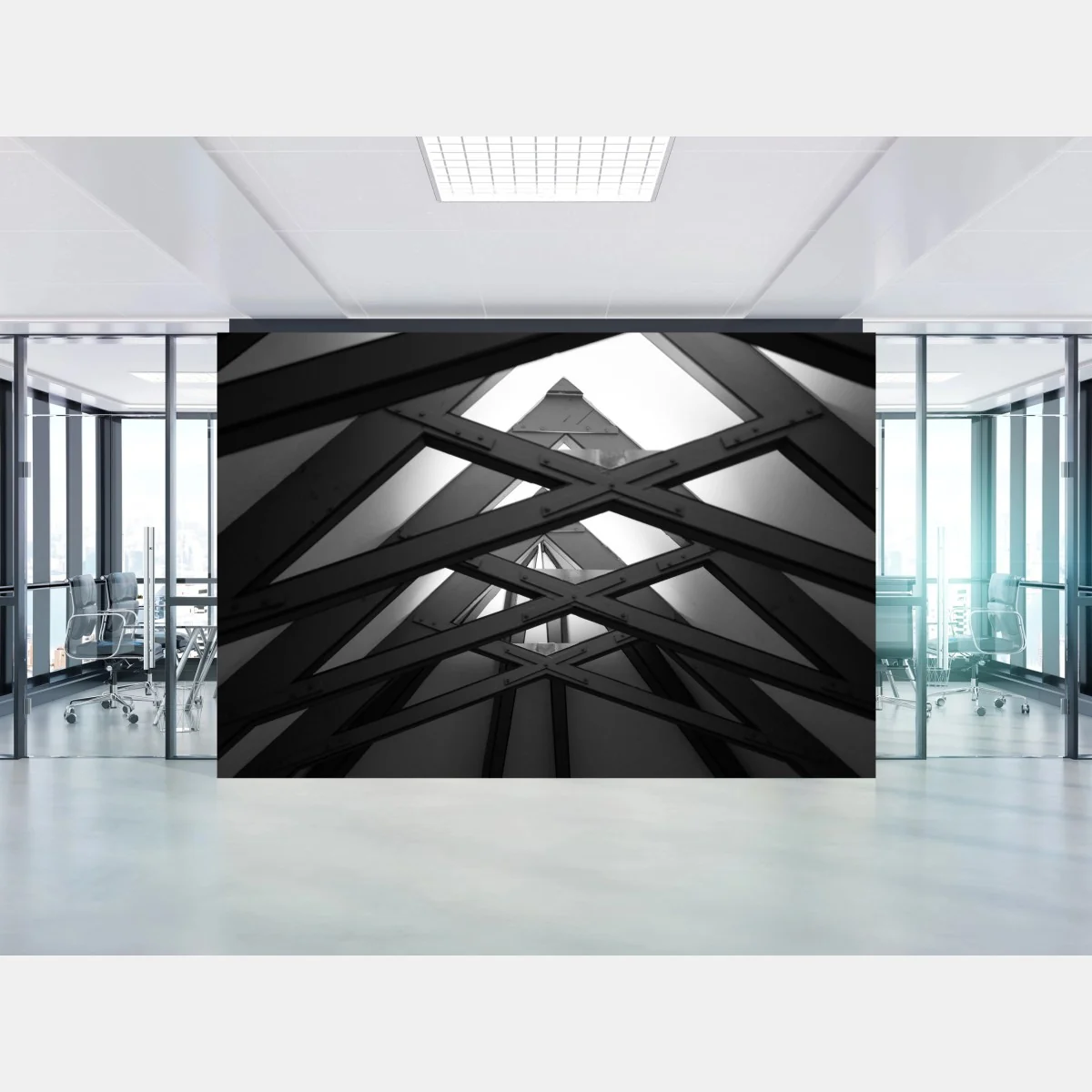 Papier peint composition géométrique métallique en perspective – Wallnifity® Papier peint composition géométrique métallique en perspective – Wallnifity®