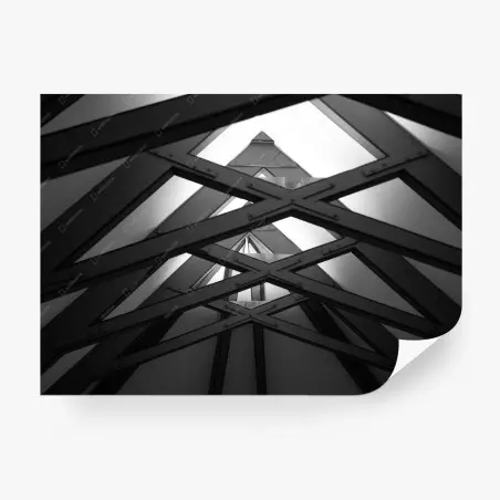 Papier peint composition géométrique métallique en perspective – Wallnifity®