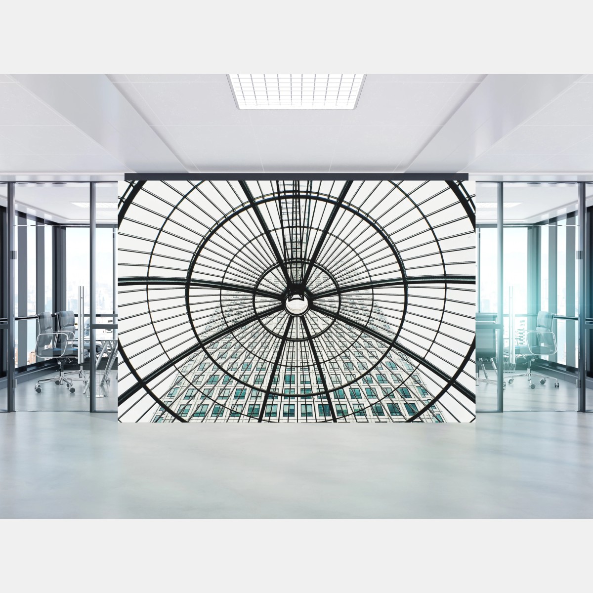 Papier peint dôme de verre et perspective urbaine – Wallnifity®