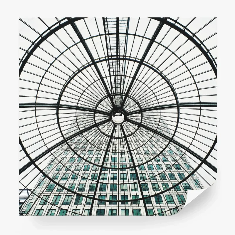Papier peint dôme de verre et perspective urbaine – Wallnifity®