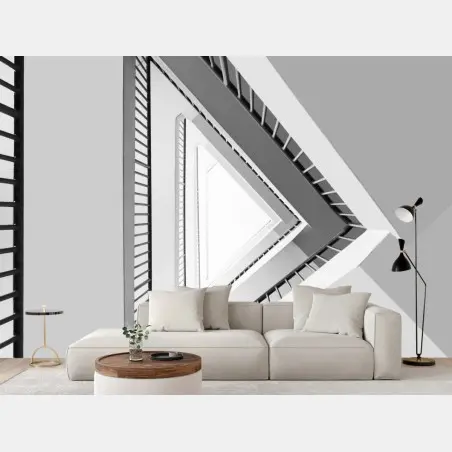 Papier peint perspective géométrique d'escalier triangulaire – Wallnifity®