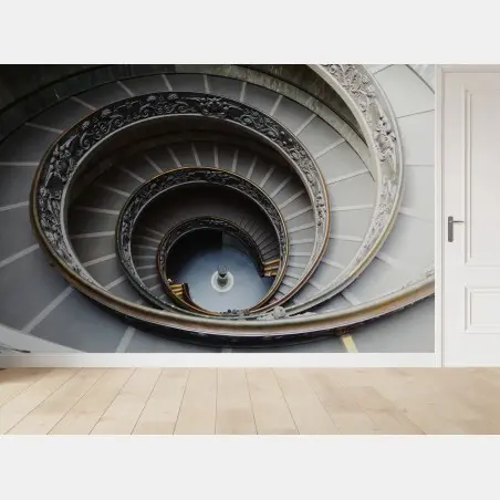 Papier peint escalier en colimaçon baroque vue plongeante – Wallnifity®