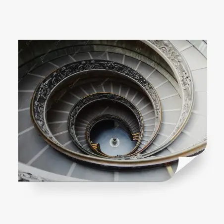 Papier peint escalier en colimaçon baroque vue plongeante – Wallnifity®