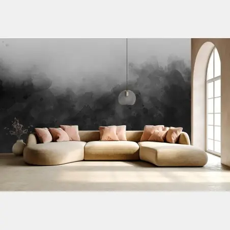 Papier peint brume d'encre monochrome – Wallnifity®