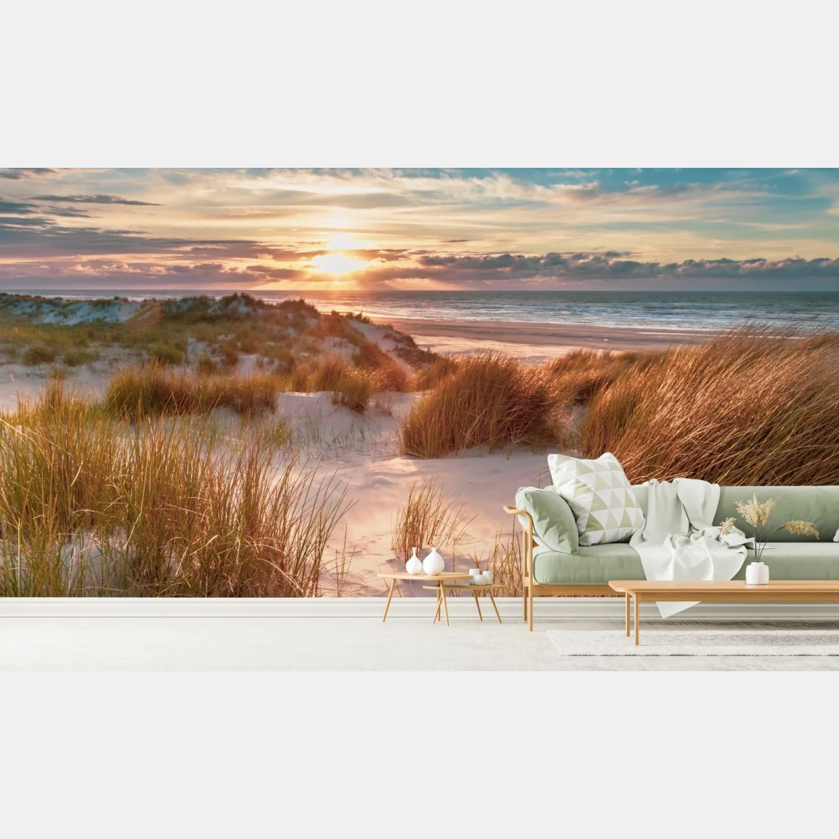 Papier peint coucher de soleil sur les dunes d'Ameland – Wallnifity® Papier peint coucher de soleil sur les dunes d'Ameland – Wallnifity®