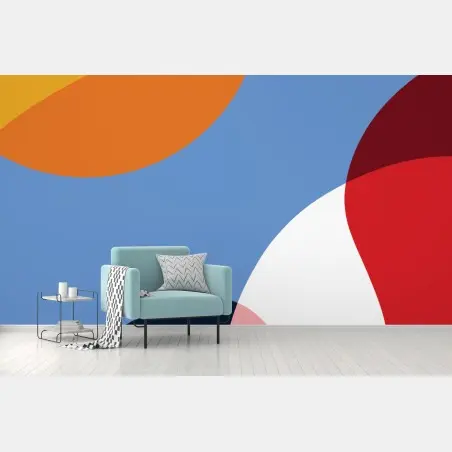 Papier peint composition organique aux couleurs vives – Wallnifity®