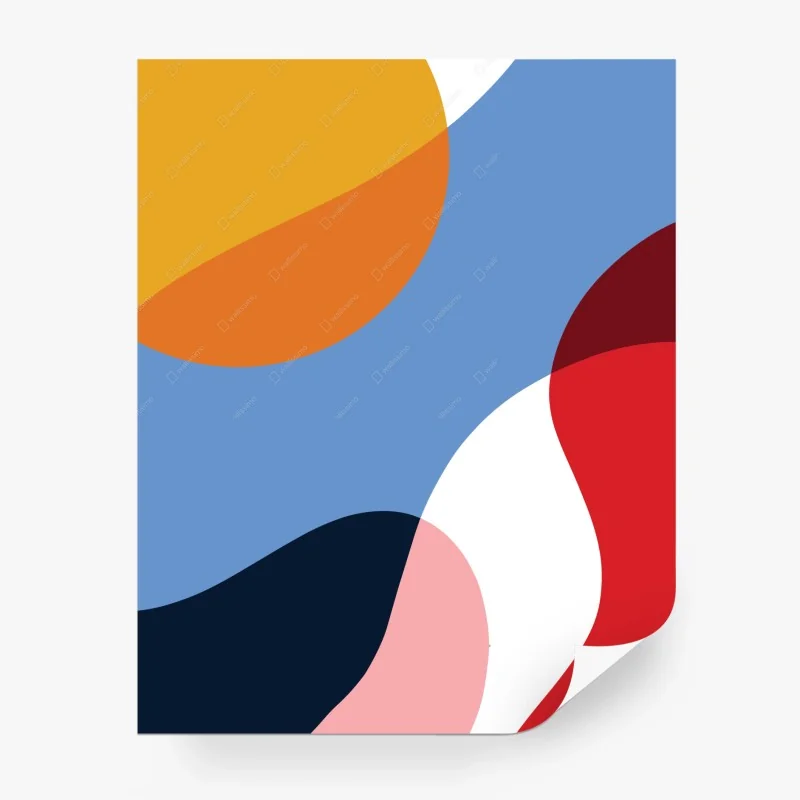 Papier peint composition organique aux couleurs vives – Wallnifity®